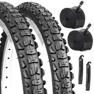 lot 20232 image: Dioty 20 Puncture Resistant Mountain Bike Tire and Tube Combo, 20x1.95 53-406 Folding Replacement Cruiser Bicycle Tires Set with Levers for BMX MTB Off-Road Bike, Fits Tire Widths 1.95-2.125