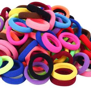 lot 20233 image: QRTVI Baby Hair Ties, Cotton Toddler Hair Ties for Girls and Kids, Multicolor Small Seamless Hair Bands Elastic Ponytail Holders(15 Colors)