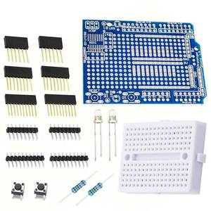 lot 20238 image: DAOKI Prototype Shield Prototyping Expansion Board with SYB-170 Mini Breadboard Based for Arduino UNO R3 MEGA328P ATMEGA328P ProtoShield DIY Kit