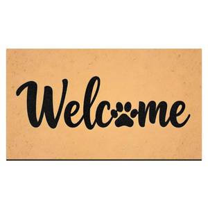 lot 20243 image: Welcome Doormat 17 x 30 in Outdoor Indoor Front Door Mat Paw Print Rug Non Slip Entry Mat Easy Clean Welcome Mat for Home Entrance