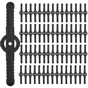 lot 20247 image: Huakaile 60 Pcs String Trimmer Head Blades Replace, Weed Eater Wacker Blades Plastic Replacement, Universal Weed Warrior Trimmer Head, Cutter Accessories for Grass Trimmer Lawn Mowers (Black)