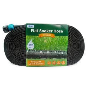 lot 20255 image: Hlinker Flat Soaker Hose 75 FT for Garden Beds, 75Ft 12 Linkable Consistent Drip Irrigation Hose Save 80% Water, Leakproof Heavy Duty Double Layer Sprinkler Hose