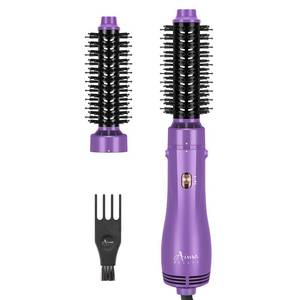 lot 20258 image: Hot Air Brush, Aima Beauty Salon One-Step Hair Dryer and Volumizer, 4-in-1 Hair Dryer Brush, Hair Styling Tools, Purple-Round