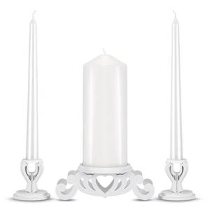 lot 20265 image: Rozrety Unity Candle Holder - Unity Candles Stand for Wedding Ceremony Set - Pillar Taper Candle Holders for Weddings Centerpiece Decoration,Bridal Shower (Candles not Include)