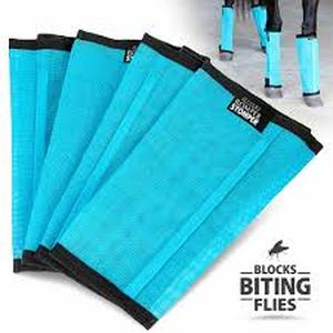 lot 14328 image: Jeffers Romper Stomper Fly Boots for Horses - Grey, Large �� Breathable Mesh Leg Wraps for Insect Protection, Stable Accessories for Summer Turnout, Ride Gear, Horse Hoof & Leg Care - 4 Pack