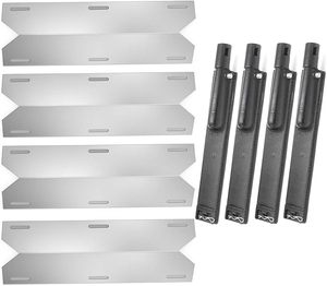 lot 19045 image: Hongso Grill Parts Heat Plates and Burners Replacement for Jenn Air 720-0062, 720-0062-LP, 720-0165, 720-0164, 720-0141, Nexgrill 720-0100, 720-0138 Gas Grill Models, 4 Pack