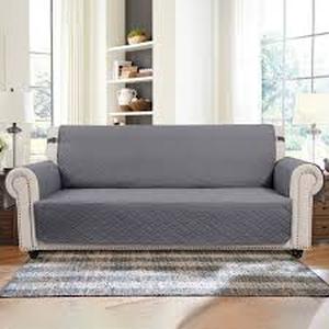 lot 19948 image: Grey Polyester Stretch Sofa Cover Slipcover