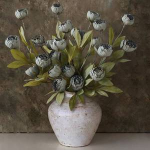 lot 1452 image: VIERENA 6 Pcs Faux Silk Peony Artificial Flowers for Vase -27, Bulk Fake Peonies Branches with Stems for DIY Bouquet Centerpieces Wedding Fillers Arrangements Shower Decorations (Dark Gray)