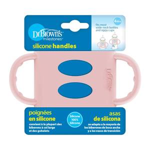 lot 2255 image: Dr. Browns Silicone Bottle Handle for Wide-Neck Baby Bottles - Pink - 4m