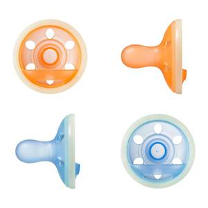 lot 2265 image: Tommee Tippee Breast-Like Night Newborn Pacifier, 0-6 Months, Breast-Like Baglet, BPA-Free Binkies, Glow in The Dark Technology, PinkBlue, Pack of 4