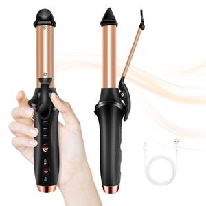 lot 2283 image: Cordless Rechargeable Curling Iron, USB Rechargeable 4000mAh Cordless Hair Curler, 356°F Mini Travel Battery Powered Curling Iron,USB Charge Battery 2 in 1 Portable Hair Straightener and Curler