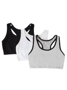 lot 2294 image: Fruit of the Loom Womens Built Up Tank Style Sports Bra, Grey W.BLKWhiteBlack, 44