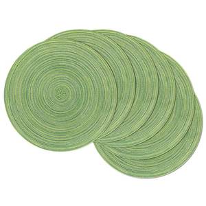 lot 2342 image: SHACOS Round Placemats Set of 8 Washable 15 inch Round Table Mats Braided Non Slip Fabric Place Mats for Dining Table Indoor Outdoor (Mixed Color Pea Green, 8)