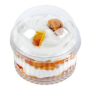 lot 2372 image: Restaurantware LIDS ONLY Mini Serve Dome Lids, 100 Disposable Round Covers - Cups Sold Separately, Stackable, Clear Plastic Dessert Cup Lid, Fits 4 Ounce Cups, For Dessert Delivery Orders
