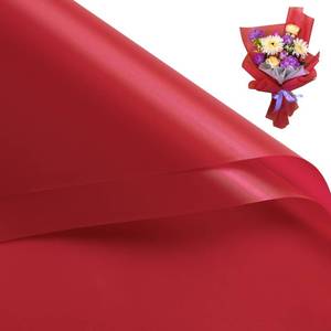 lot 2387 image: WRAPAHOLIC 20 Sheets Flower Wrapping Paper - 22.4 x 22.4 inch Pure Bright Red Water-Resistant Floral Bouquet Wrapping Paper, Florist Supplies Packaging for Wedding Birthday Gift DIY