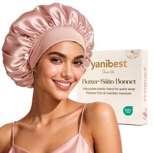 lot 2394 image: YANIBEST Silk Bonnet for Sleeping Women, Double Layer Hair Satin Bonnets with Elastic Band, Sleep Cap Curly Natural Hair