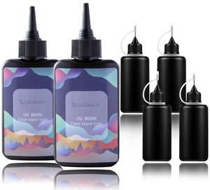 lot 2412 image: Thin Type UV Resin 200g with 4 Precision Tip Applicator Bottle One Minute Fast Curing Clear Hard Type for Polymer Clay Seal, Tumbler, Pen, DIY Earring Pendant Jewelry Making
