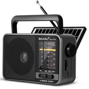 lot 2415 image: Solar-Powered Portable Radio, AMFMSW Radio with Loud Speaker, Built-in Rechargeable Battery and USB-C - Emergency Radio for Outdoor, Camping, Travel, Storms and Power Outages (Model BJL-671-Solar)