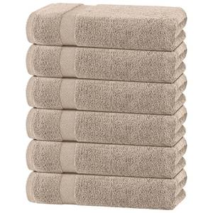 lot 3770 image: White Classic Wealuxe Taupe Bath Towels 24x50 Inch, Cotton Towel Set for Bathroom, Hotel, Gym, Spa, Soft Extra Absorbent Quick Dry 6 Pack