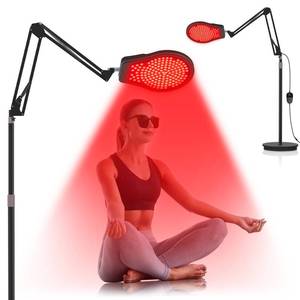 lot 3789 image: Shomterade Red Light Therapy Lamp,150LEDs 940nm&850nm&660nm Red Light for Face and Body, Infrared Therapy Device with Stand at HomeOffice��Black��