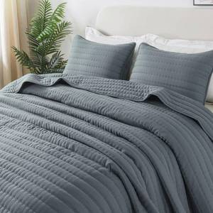 lot 3792 image: ROARINGWILD Blue Oversized California Cal King Size Quilt Bedding Sets with 2 Pillow Shams, Lightweight Bedspread Coverlet, Quilted Blanket Thin Comforter Bed Cover, 3 Pieces, 118x106 inches