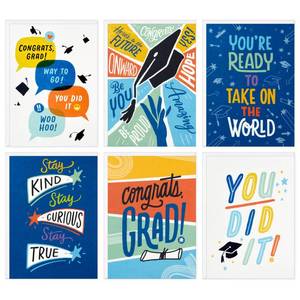 lot 4205 image: Hallmark Graduation Cards Bulk Assortment, Heres to the Future (36 Cards and Envelopes, 6 Designs)