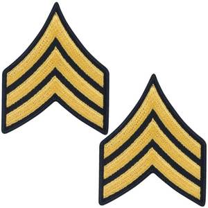 lot 4210 image: Army Sergeant SGT E5 Cloth Rank for ASU Size Female