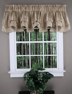 lot 4213 image: Stylemaster Windsor Scalloped Layered Valance - Linen Color