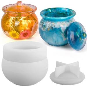 lot 4217 image: Actvty Jar Silicone Molds, Jar Resin Molds with Lid, Epoxy Molds for DIY Jewelry Storage Box,Candle Holder,Candy Container, Epoxy Resin Casting Craft Gifts