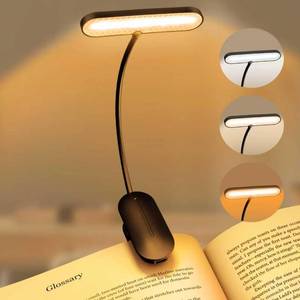 lot 4222 image: Yollber Clip-On Book Light for Reading at Night -Rechargeable 14 LEDs with 3 Color Modes & Stepless Dimming Brightness, Eye-Care, USB-C Charging, 70-Hour Runtime, 360° Flexible Gooseneck