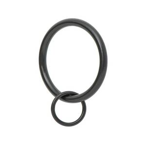 lot 4236 image: Ivilon Drapery Eyelet Curtain Rings - 1.7 Ring Loop for Hook Pins, Set of 14 - Black