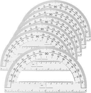 lot 4258 image: 1InTheOffice Plastic Protractor 6 Inch, Protractor for Geometry, Clear Protractor, 180 Degrees, 6 Pack