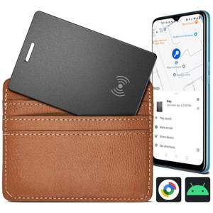 lot 4321 image: Wallet Finder for Android, Wallet Tracker Card Google Certified, 1.8mm Thin Wireless Rechargeable Bluetooth Item Locator, IP68 Waterproof Smartcard Tracker Tag for Google Find Hub App(Android Only)