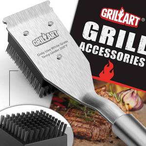 lot 4323 image: GRILLART Grill Brush and Scraper, Wire BBQ Grill Brush for Outdoor Grill, 16.5 Grill Cleaning Brush BBQ Grill Accessories, Safe Grill Cleaner Brush-Ideal Gift for MenDad BBQ Brush for Grill Cleaning