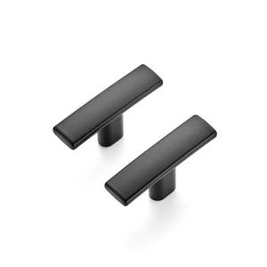 lot 4337 image: Ravinte 10 Pack 1-34 inch Curved Cabinet Pulls Matte Black Kitchen Cupboard Handles Cabinet Handles 1.75Length