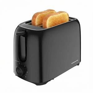 lot 4340 image: OVENTE Electric 2 Slice Toaster Machine with 6-Shade Browning Selector Setting, Compact Design and Removable Crumb Tray, 700W Power Perfect for Toasting Bread, Thin Bagels and Waffles, Black TP2210B