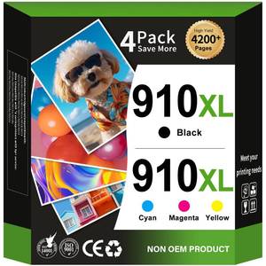 lot 4350 image: EaseFusion Remanufactured 910XL Ink Cartridges Combo Pack Replacement for HP 910XL 910 Ink to use with OfficeJet Pro 8025e 8025 8028e 8028 8035e 8035 OfficeJet 8015e 8022e 8015 8022 Printers