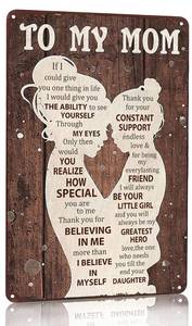 lot 4357 image: Mom Gift from Daughter To My Mom Heartfelt I Love You Sign for Home,Kitchen,Bedroom,Office Decor 8x 12 Inch(3130)