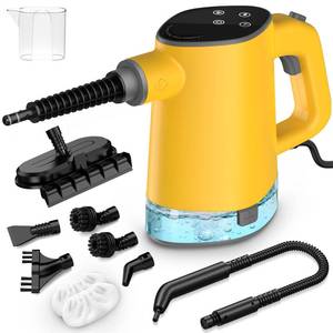 lot 5070 image: Steam Cleaner, Adjustable Handheld Steam Cleaner for Home, 10s Fast Heat-Up & 450mL Tank, Multi-Surface Portable Steamer for Cleaning FloorGroutCarKitchen & Bathroom Yellow