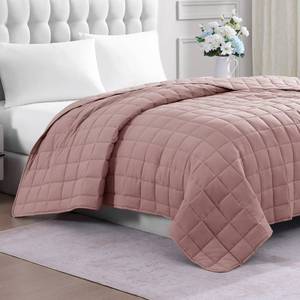 lot 5075 image: Casa Platino Quilted Blanket Twin XL Size - Pre Washed - Soft & Lightweight Twin XL Size - All Season Down Alternative Blankets - Sepia Rose