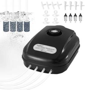 lot 5955 image: AQUANEAT Aquarium Air Pump 300GPH, for up to 200 Gallon Fish Tank, Powerful Hydroponic Aerator Pump with Tubing, Air Stones, Valves