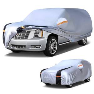 lot 5964 image: Cotryvox Large SUV Car Cover for Cadillac Escalade ESV 100% Waterproof All Weather, Heavy Duty Outdoor Full Exterior Covers Rain Sun Wind UV Hail Protection.