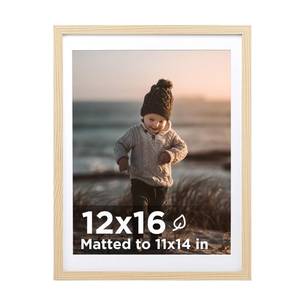 lot 5970 image: KINLINK 12x16 Picture Frame Wood Grain, Wooden 16x12 Photo Frames with Plexiglass for 11x14 Picture with Mat or 12x16 Without Mat, Perfect for Art Wall Gallery and Tabletop Display 12 x 16 frame