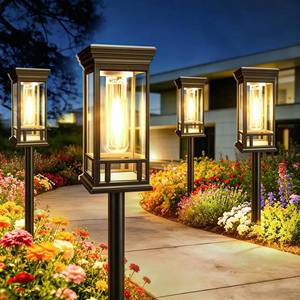 lot 5985 image: 12 Pack Solar Pathway Lights Outdoor, Taller Bright Solar Path Lights Waterproof, Auto OnOff Solar Powered Garden Lights for Outside Landscape Path Yard Walkway Lawn Driveway Patio Lighting Decor