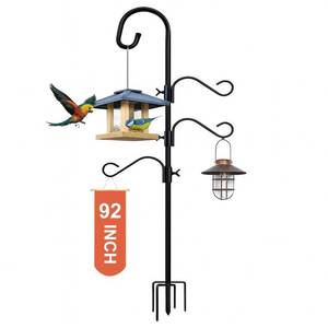 lot 5988 image: Pvifvi Shepherds Hooks for Outdoor Heavy Duty, 92 Inch Adjustable Bird Feeder Pole with 5 Prong Base, Hummingbird Feeder Stand and Plant Hanger for Garden, Lanterns & Wind Chimes
