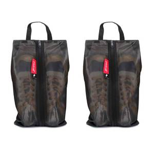 lot 6232 image: pack all Shoe Bag for Travel, Water-Resistant Shoe Pouch for Gym, Odor-Resistant Soccer Cleats Bag for Sport (Black, 2-Pack)