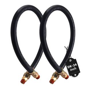 lot 6236 image: A2PCS 38 Air Brake Chamber Hose, Dazakoot 38 Fit End x 38 Swivel End Rubber Air Brake Hose Assembly, SAE J1402 Air Brake Hose for Semi Truck - 24inch