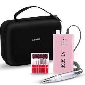 lot 6237 image: Cordless Nail Drill, AZ GOGO 30000RPM Rechargeable Portable Electric Nail Drill Machine for Gel Acrylic Nails - Efile ManicurePedicure Kit with EVA Bag (Pink)