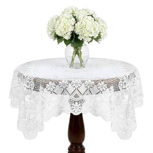 lot 6288 image: Quilax Square Lace Tablecloth, 35�35 Inch White Lace Table Cloth, Vintage Small Tablecloth for Round Rectangle Coffee Table, White Laces Fabric Embroidered Tables Cloth for Wedding