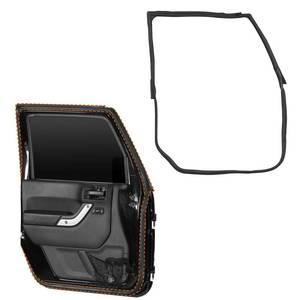 lot 11724 image: Hooke Road Front Full Door Weatherstrip Seal Left Driver Side for 2007-2018 Jeep Wrangler JK, Rubber Sealing Strip OEM Replacement 55395275AW
